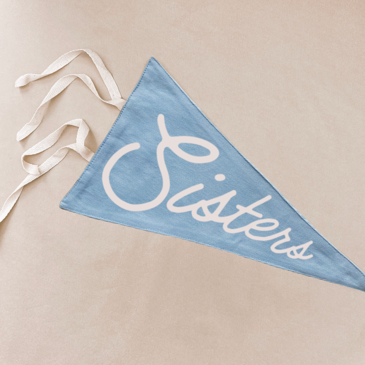 Sisters tie up pennant flag / wall hanging