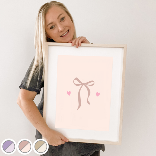 Bow girls wall prints / wall art ~ 3 colours