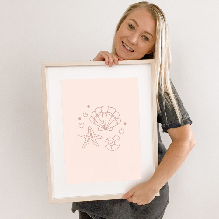 Pink girls room. Soft pink nursery decor. Classic girls bedroom styling. Sweet pastel pink bedroom decor. Seashell wall art. Whimsical girls room inspo. Magical girls bedroom decor. Mermaid inspired print decor. Timeless girls pink bedroom ideas. Elegant girls bedroom art. Girls feminine bedroom. Baby pink girls bedroom decor. Classic girls nursery decor. Classic pink bedroom. Delicate whimsical coastal inspired girls decor.