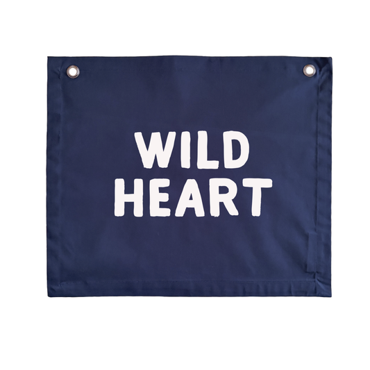 Wild heart kids wall banner | wall hanging ~ Navy blue