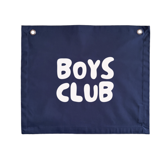 Boys club kids wall banner | Wall hanging ~ Navy blue