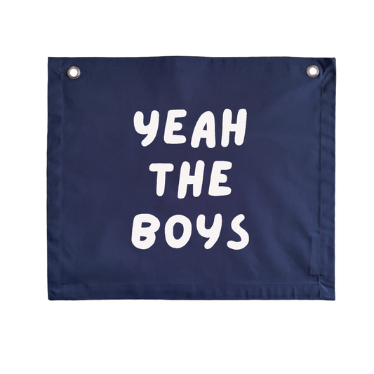 Yeah the boys kids wall banner / wall hanging ~ Navy blue