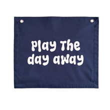 Play the day away kids wall banner | playroom wall hanging ~ Navy blue