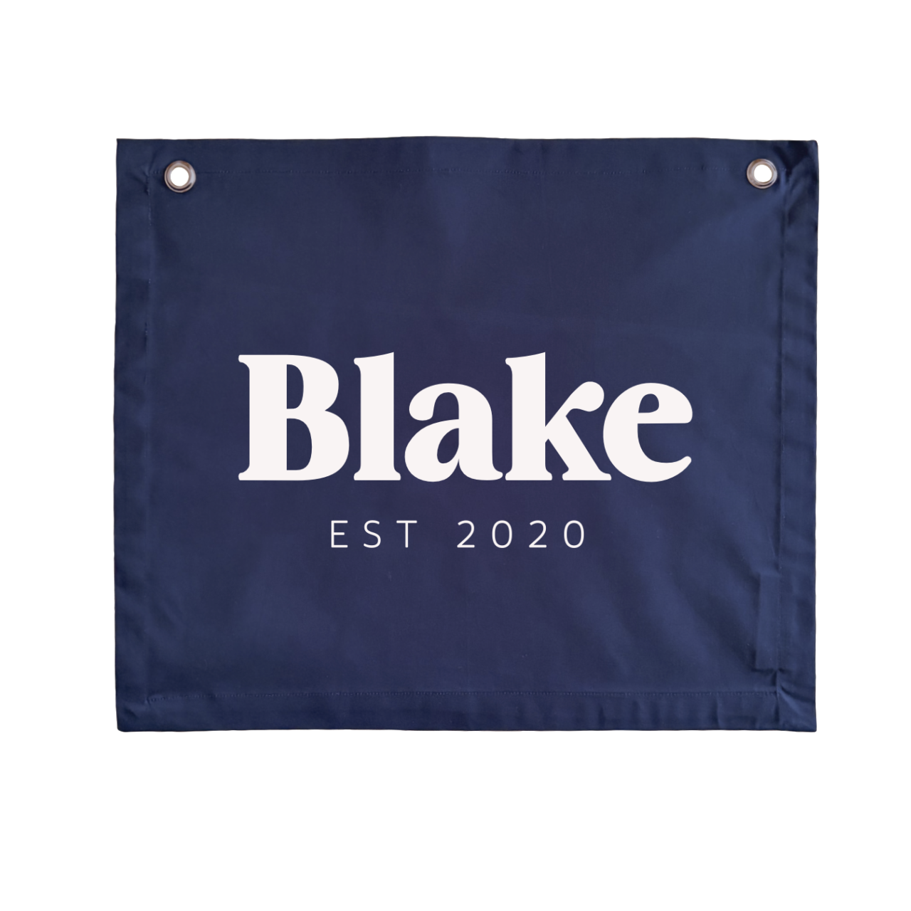 Personalised custom Established kids wall banner / wall hanging ~ Navy blue ~ 6 fonts