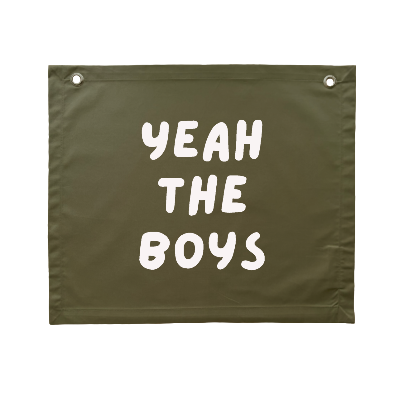 Yeah the boys kids wall banner / wall hanging ~ Olive green