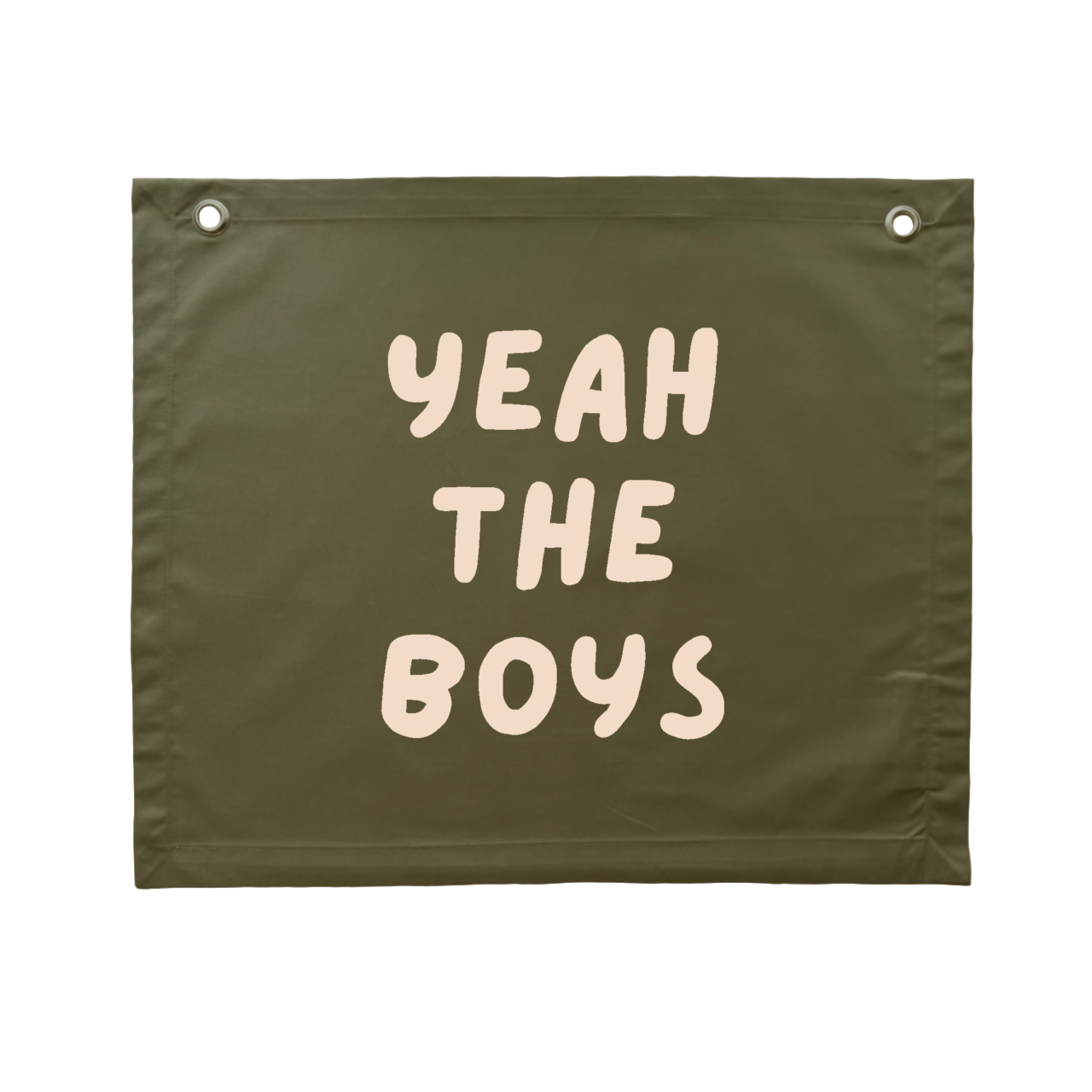 Yeah the boys kids wall banner / wall hanging ~ Olive green