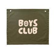 Boys club kids wall banner / wall hanging ~ Olive green