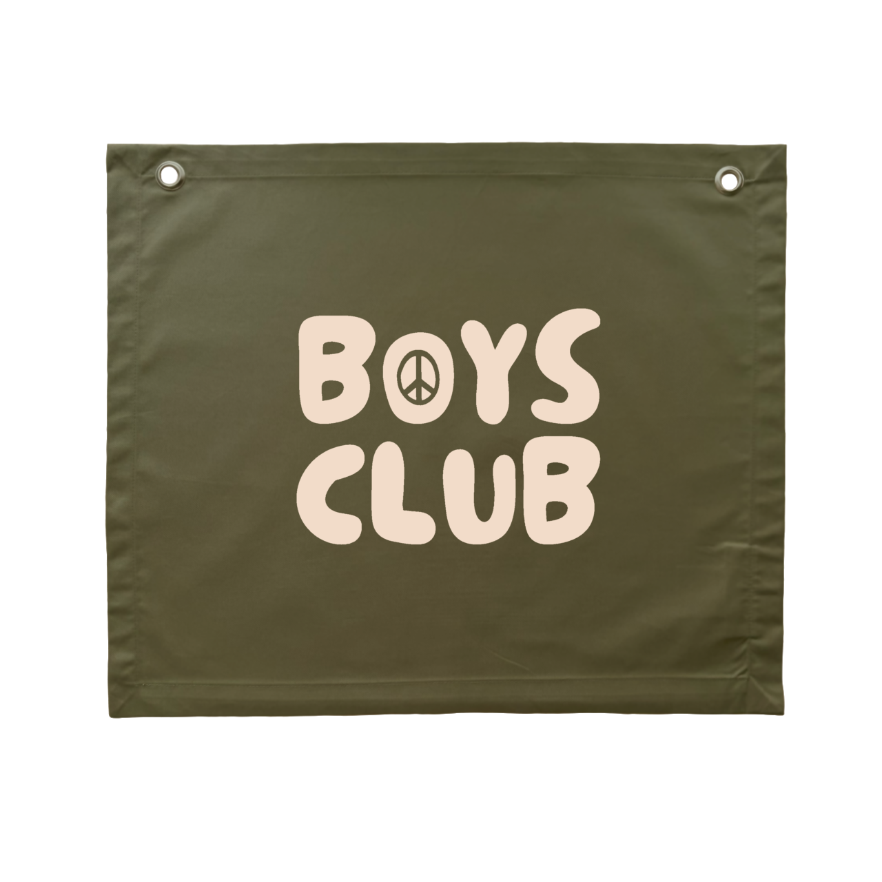 Boys club kids wall banner / wall hanging ~ Olive green
