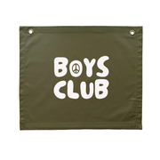 Boys club kids wall banner / wall hanging ~ Olive green