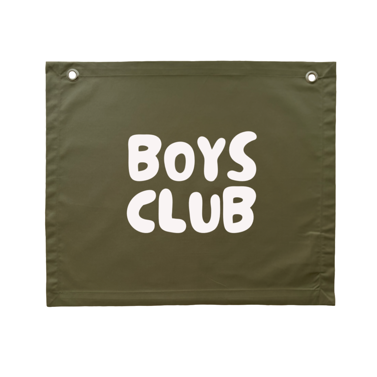 Boys club kids wall banner / wall hanging ~ Olive green