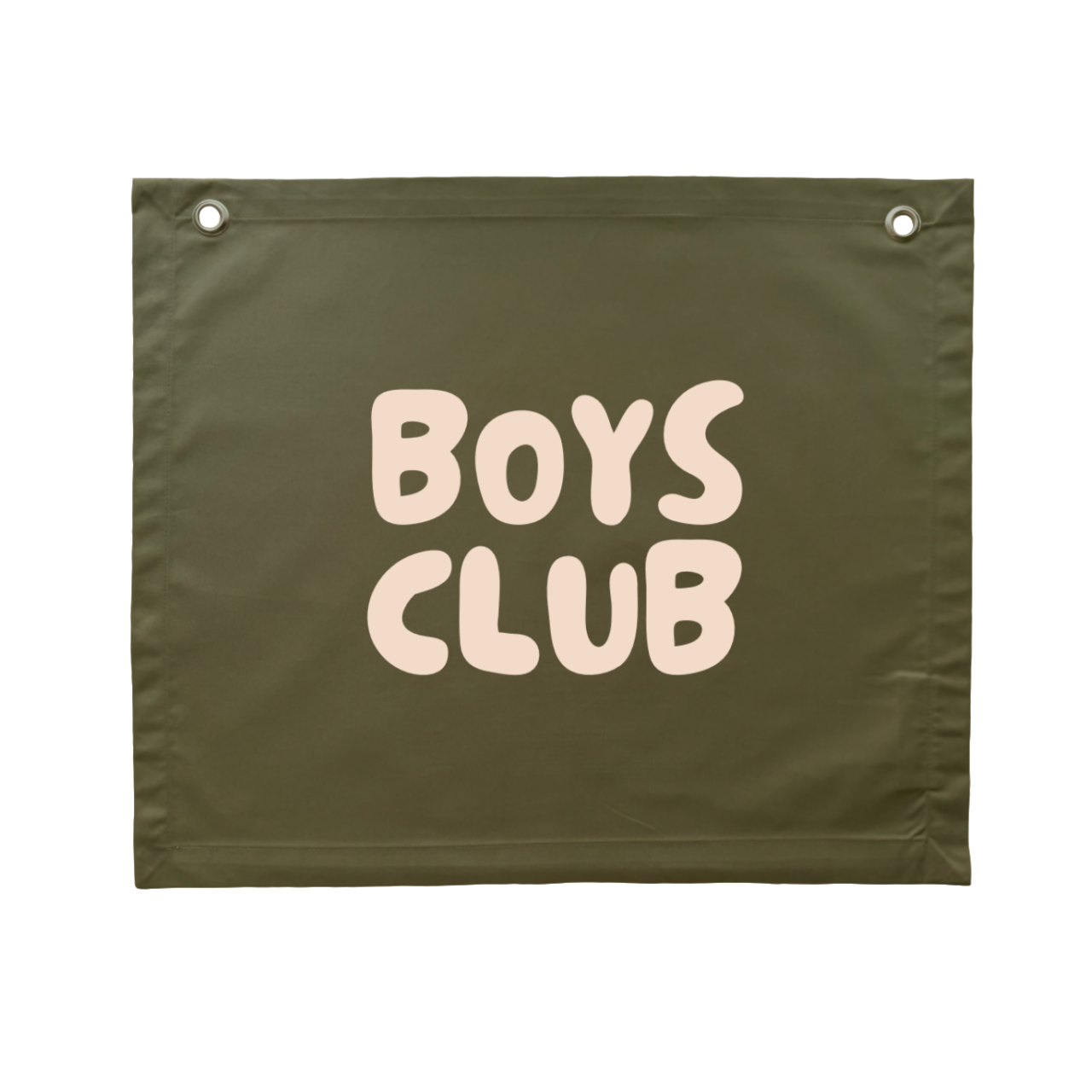 Boys club kids wall banner / wall hanging ~ Olive green