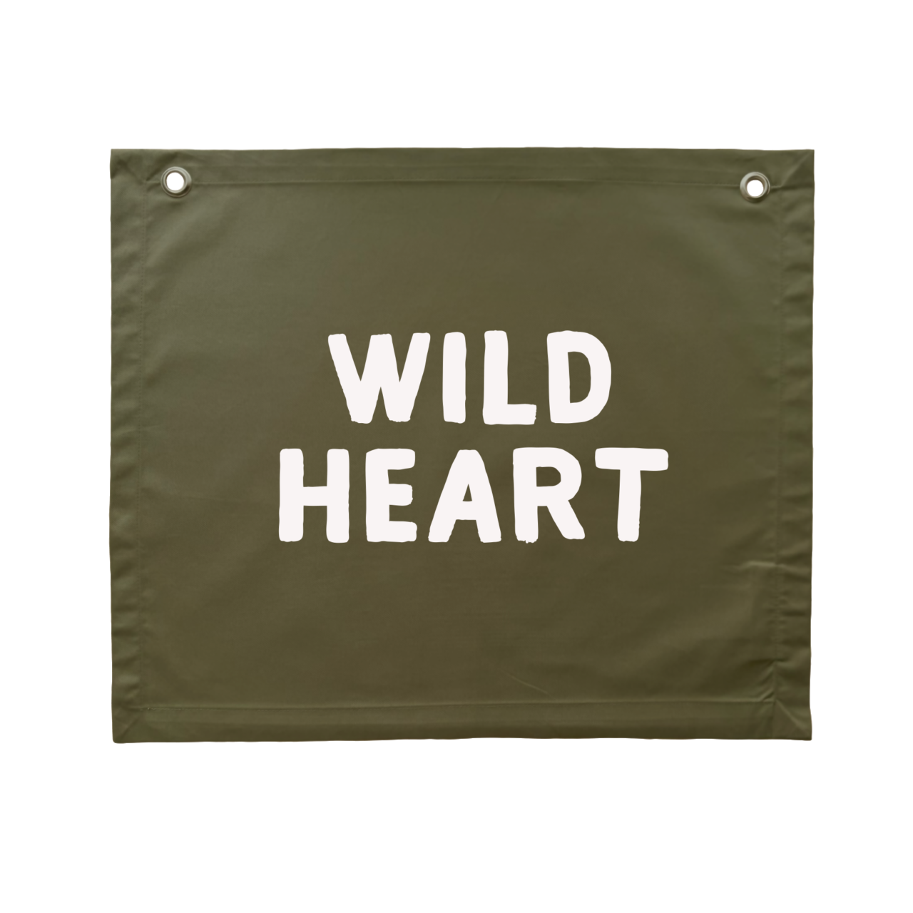 Wild heart kids wall banner / wall hanging ~ Olive green