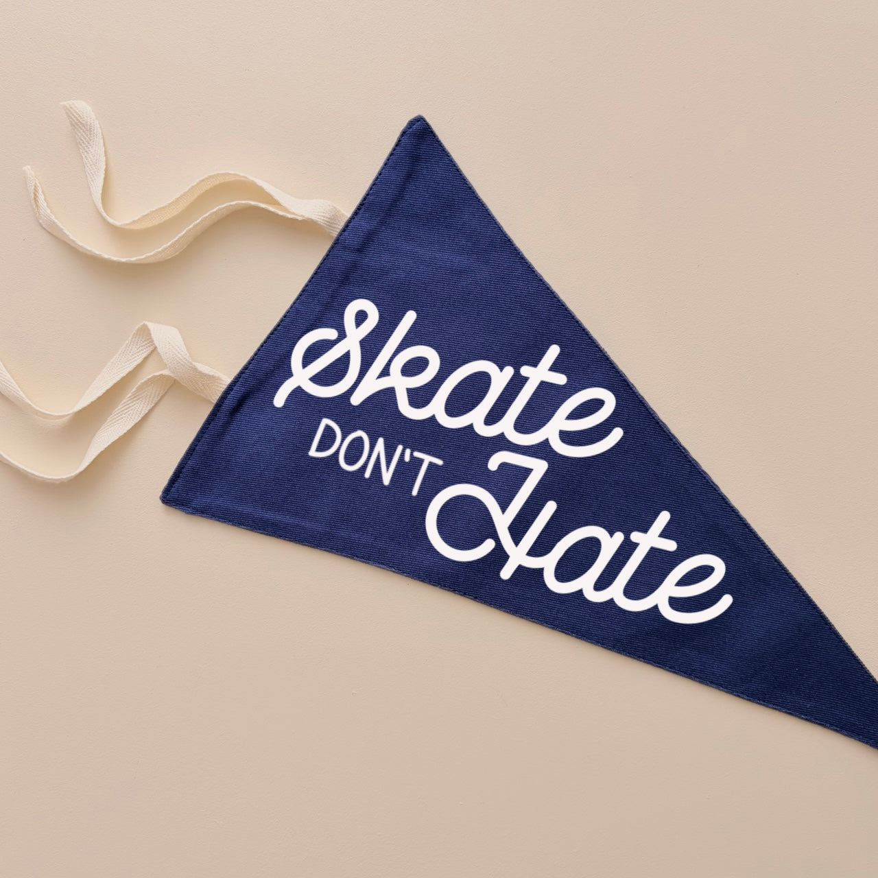 Skate don’t hate tie up pennant flag | Boys wall hanging