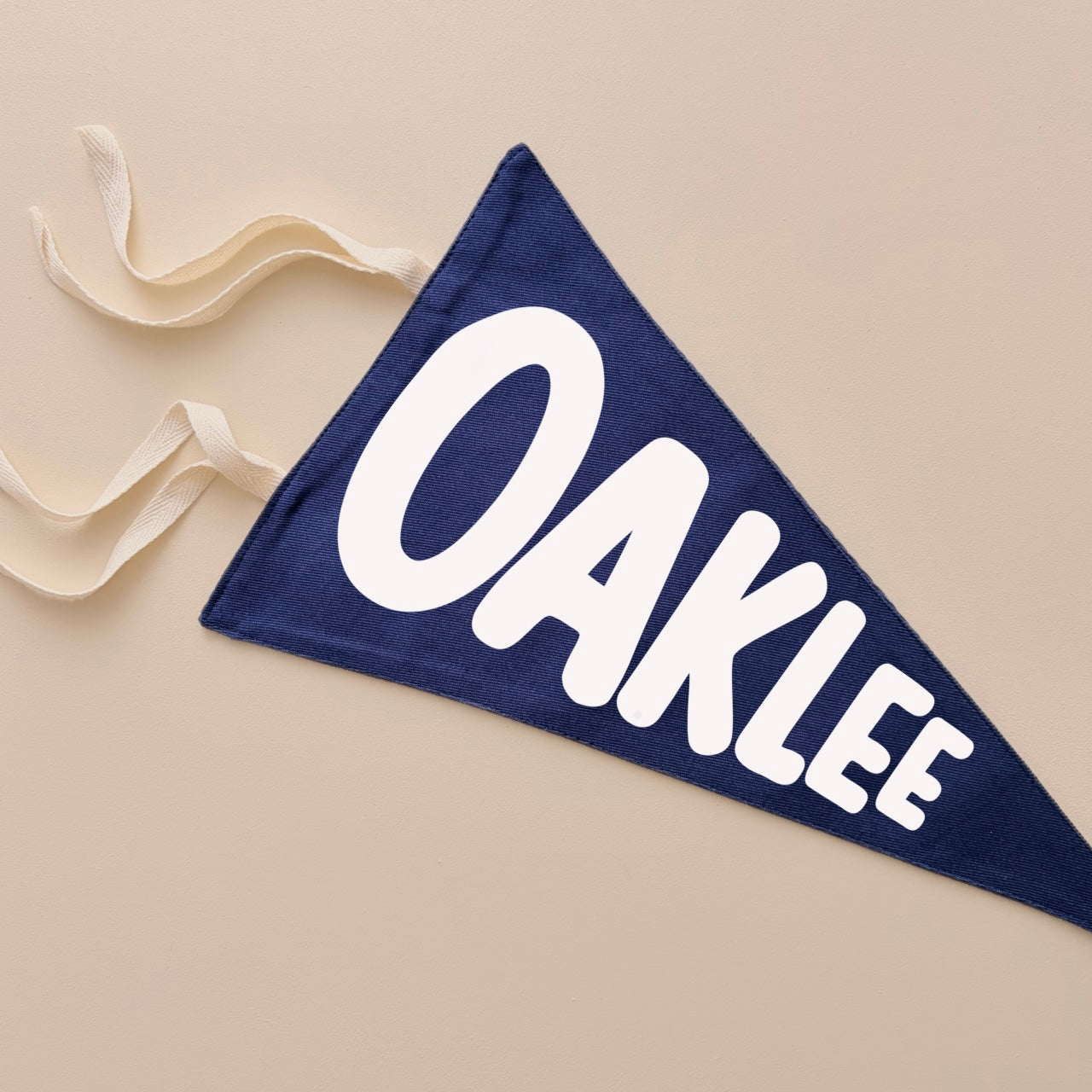 Personalised name tie up pennant flag | custom wall hanging