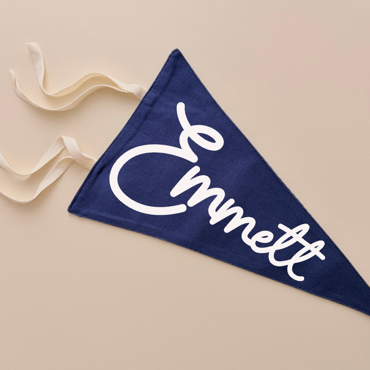 Personalised name tie up pennant flag | custom wall hanging