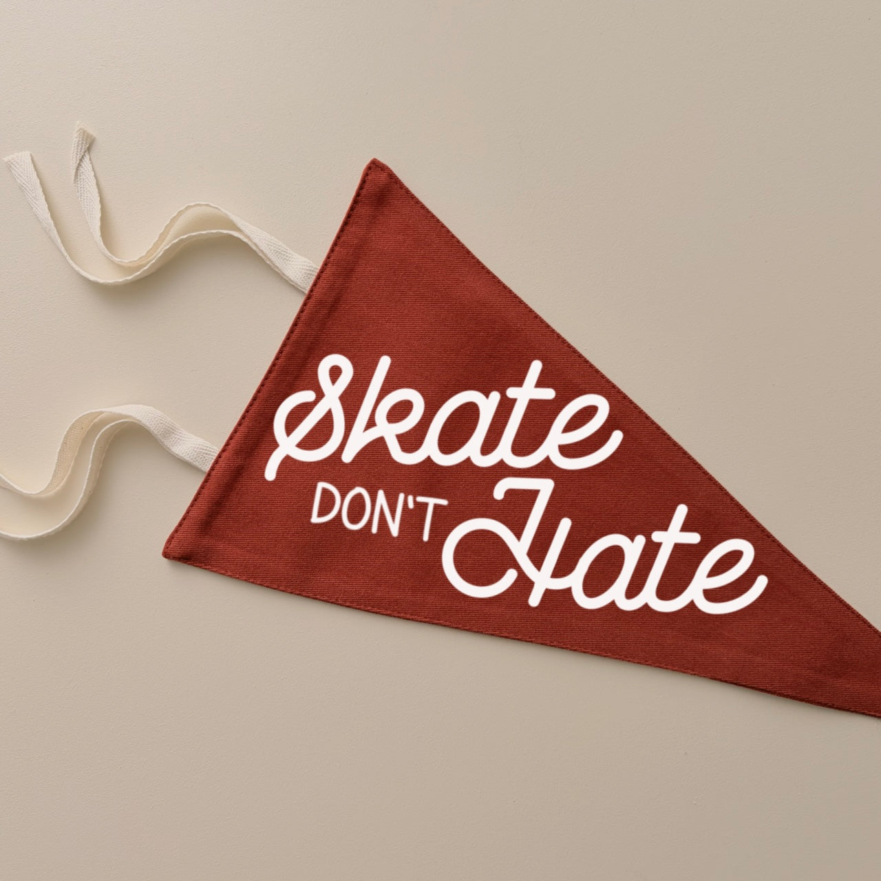 Skate don’t hate tie up pennant flag | Boys wall hanging