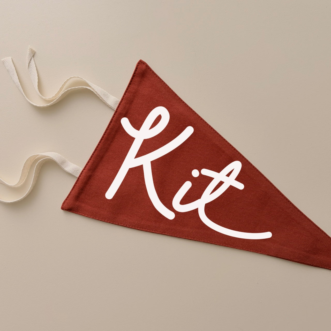 Personalised name tie up pennant flag | custom wall hanging