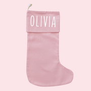 personalised Christmas stocking, pink Christmas stocking, personalised pink stocking, classic Christmas stocking, personalised kids stocking, personalised family stocking, canvas Christmas stocking, cotton Christmas stocking, custom name stocking, pink Christmas decor, pastel Christmas decor, colourful Christmas decor, whimsical Christmas decor, Christmas keepsake, reusable Christmas stocking, children’s Christmas stocking, girls Christmas stocking, Australian Christmas decor