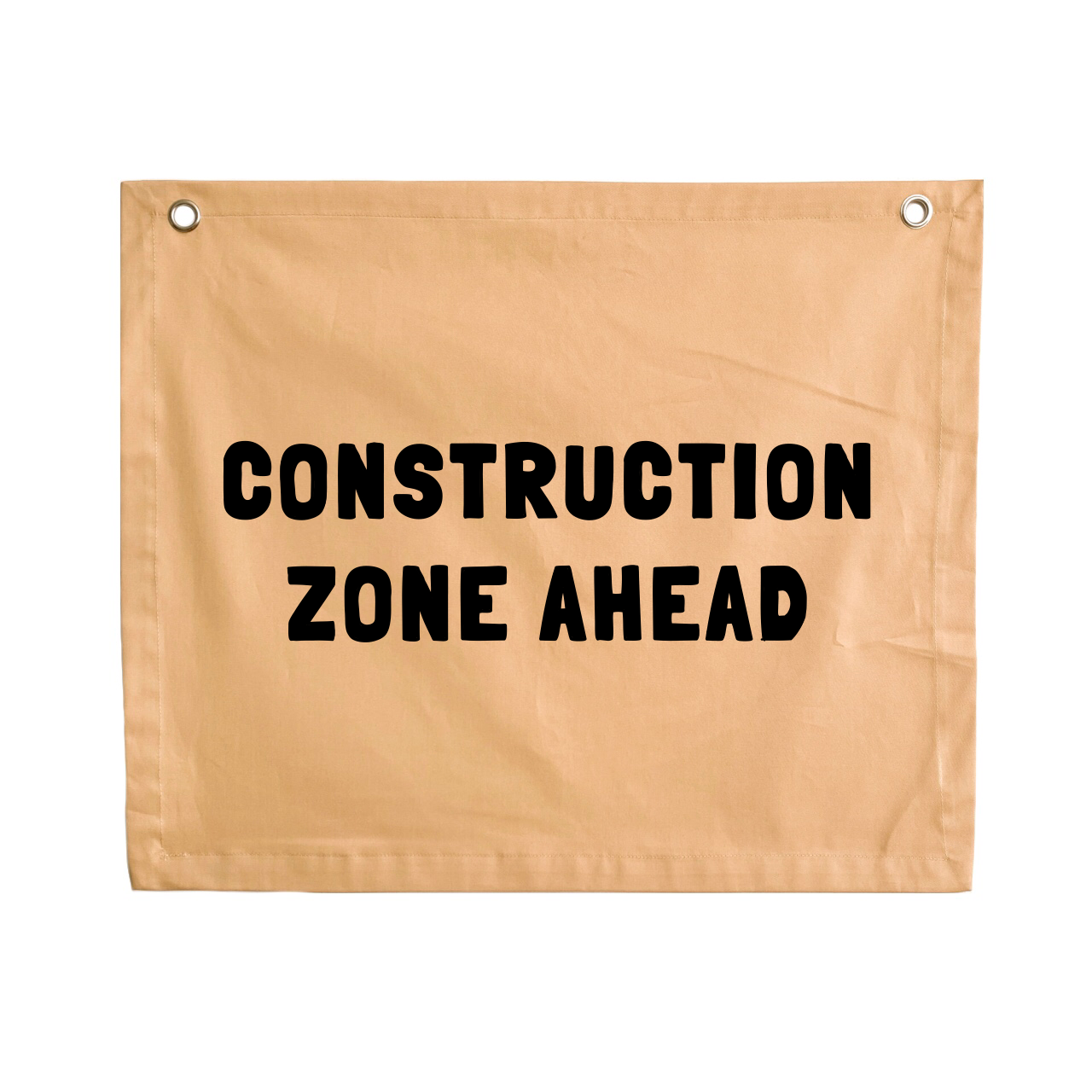 Construction zone ahead wall banner ~ Honey