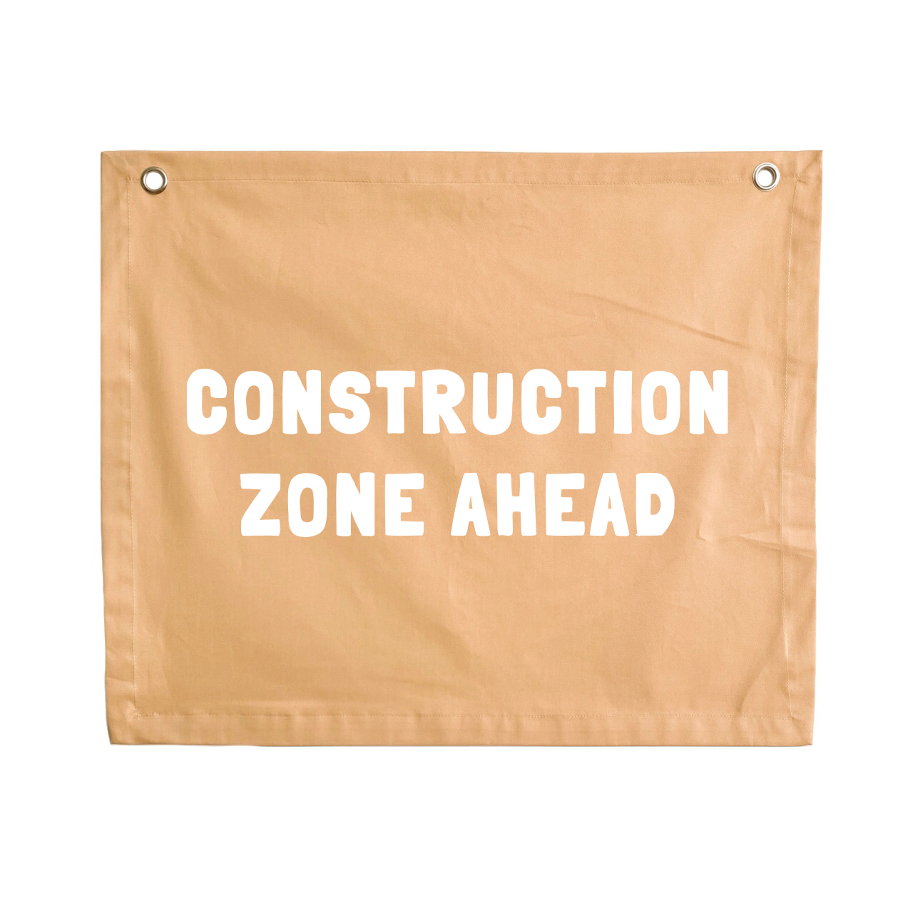 Construction zone ahead wall banner ~ Honey