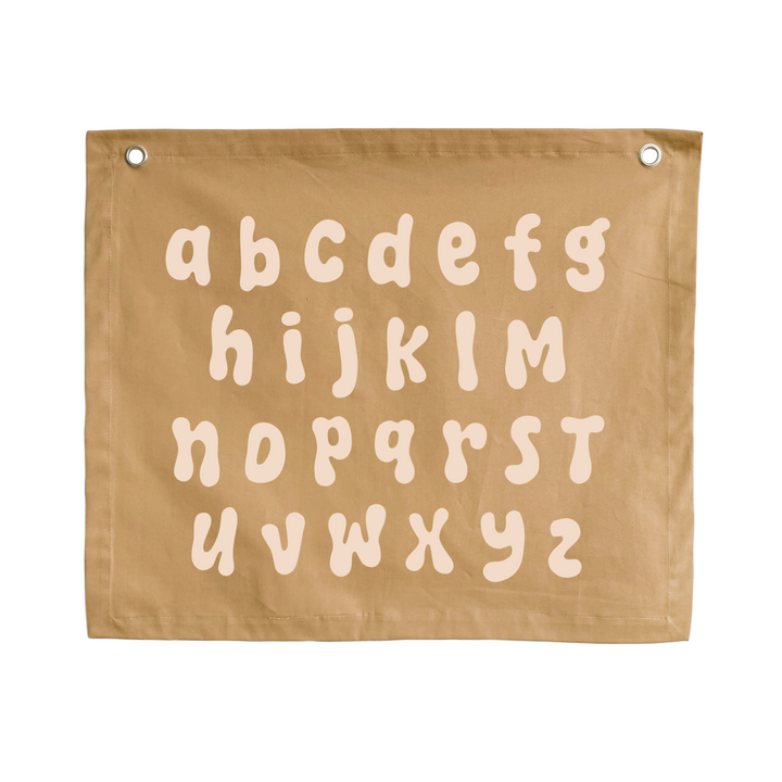 Gender neutral kids room. Gender neutral nursery decor. Neutral tan Alphabet kids banner. Boys brown abc banner. Boys alphabet wall banner. Surf boys bedroom styling. Boys surf bedroom decor. Boys surf bedroom wall banner. Boys surf room inspo. Beach boys bedroom inspo. Beach boys bedroom ideas. Coastal boys bedroom inspo. ABC wall banner. Neutral boys bedroom decor.
