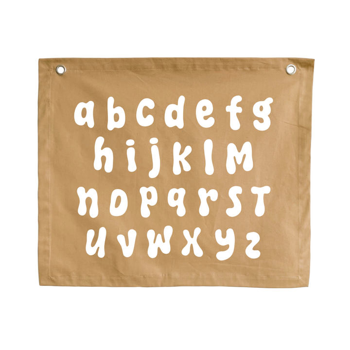 Gender neutral kids room. Gender neutral nursery decor. Neutral tan Alphabet kids banner. Boys brown abc banner. Boys alphabet wall banner. Surf boys bedroom styling. Boys surf bedroom decor. Boys surf bedroom wall banner. Boys surf room inspo. Beach boys bedroom inspo. Beach boys bedroom ideas. Coastal boys bedroom inspo. ABC wall banner. Neutral boys bedroom decor.