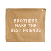 Brothers bedroom styling. Brothers bedroom wall decor. Brothers bedroom wall banner. Brothers wall banner. Brothers bedroom inspo. Brothers bedroom decor ideas. Shared boys bedroom decor. Brothers make the best friends banner. Shared boys room inspo.