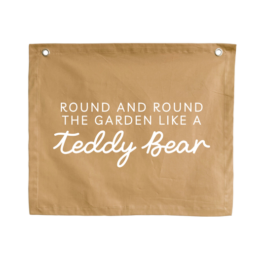 Teddy bear wall banner. Round and round the garden like a teddy bear. Boys teddy bear bedroom styling. Boys teddy bear bedroom wall decor. Boys bedroom teddy bear wall banner. Boys wall decor. Boys teddy bear bedroom. Boys teddy bedroom decor ideas. Teddy bear nursery banner. Teddy bear nursery.