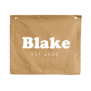 Personalised custom Established kids wall banner / wall hanging ~ Camel ~ 6 fonts