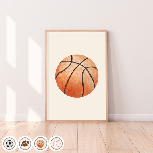 Sports ball kids digital wall print | sports digital wall art ~ 4 designs