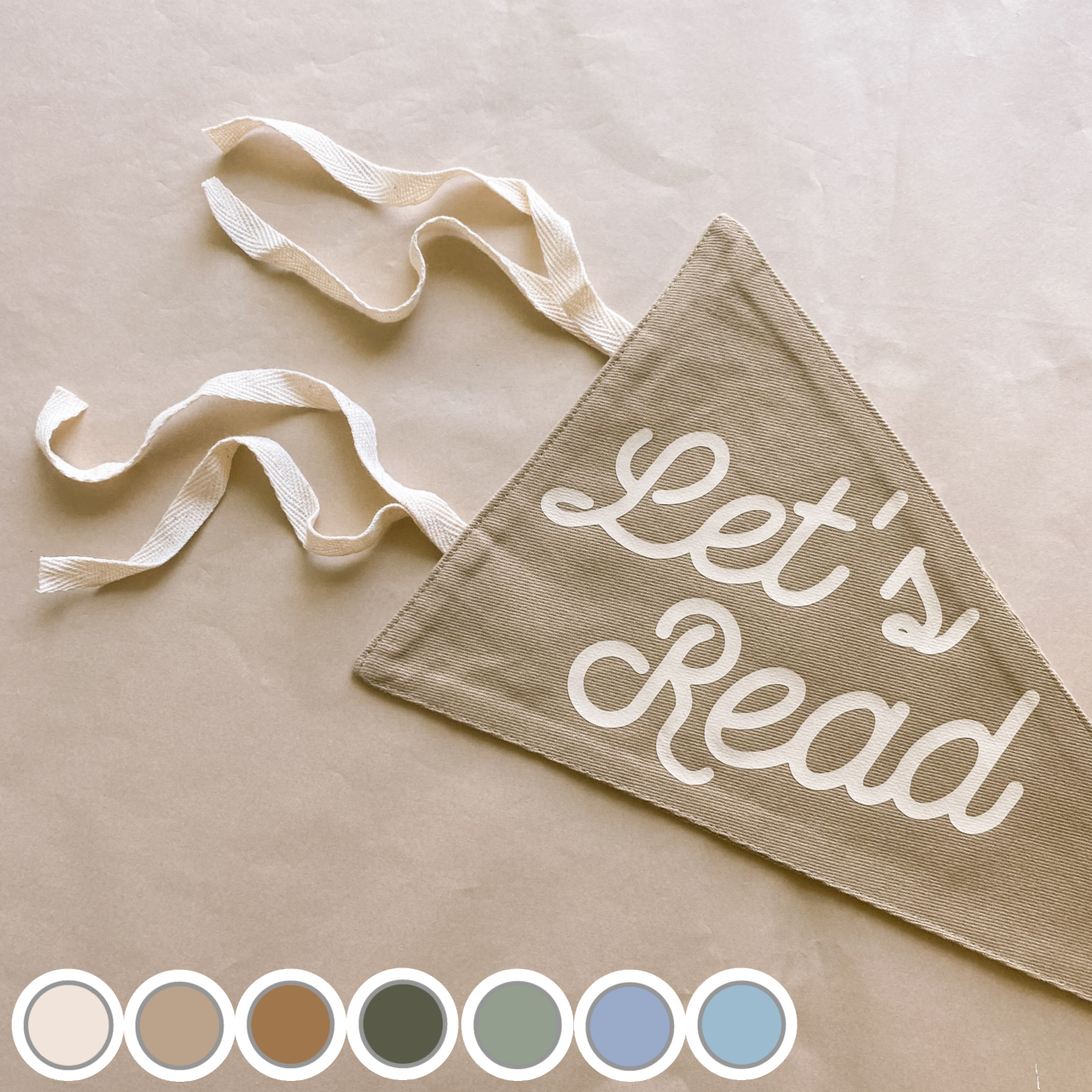 Let’s read tie up pennant flag / wall hanging