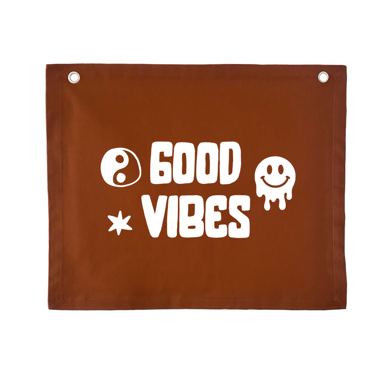 Good vibes wall banner ~ Rust ~ Sale