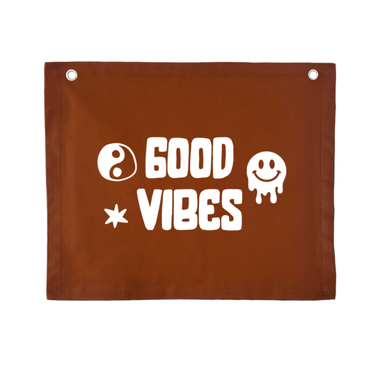 Good vibes wall banner ~ Rust ~ Sale