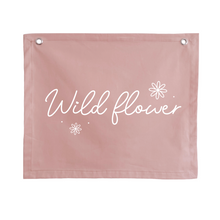 Wild flower girls wall banner | wall hanging ~ Petals pink