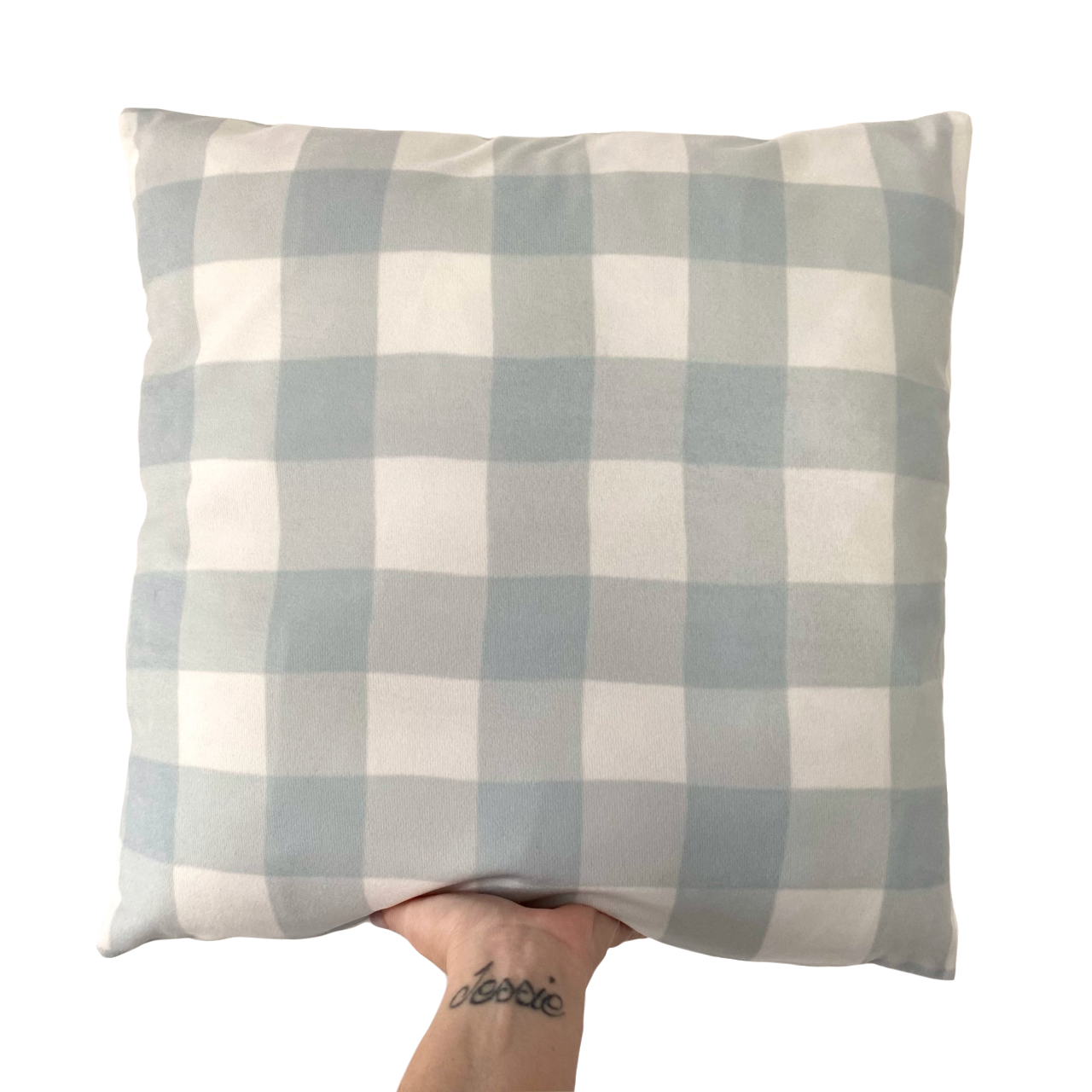 Gingham cushion slip / cushion cover ~ Sky ~ Personalised option