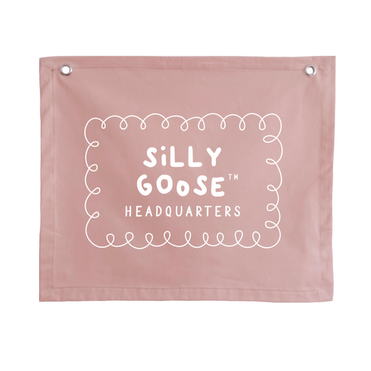 Silly goose nursery flag. Silly goose wall flag. Silly goose bedroom wall banner. Silly goose playroom banner. Kids playroom wall flag. Nursery styling. Toddler bedroom inspo. Toddler bedroom decor ideas. Silly goose nursery decor.