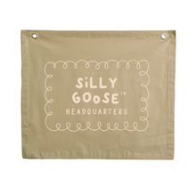 Silly goose headquarters wall banner | nursery wall hanging ~ Fern green