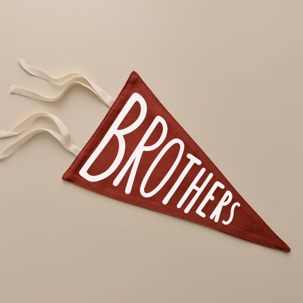 Brothers tie up pennant flag | Boys wall hanging