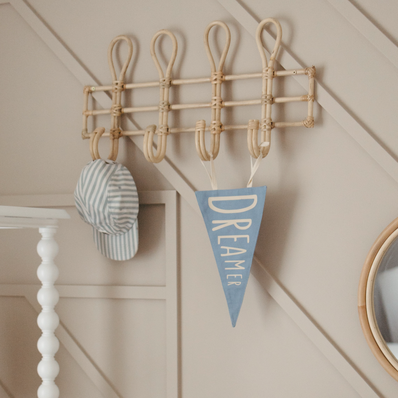 Dreamer tie up pennant flag | Nursery decor