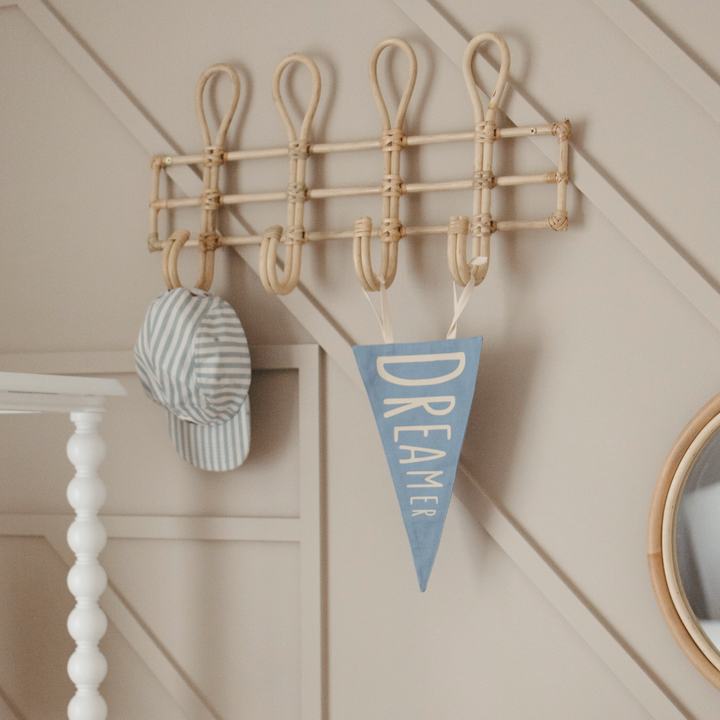 Dreamer tie up pennant flag | Nursery decor