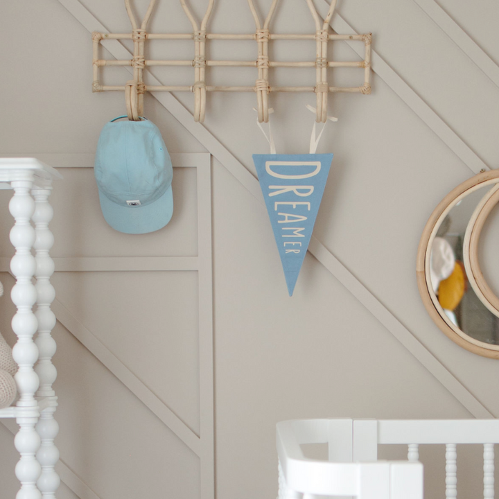 Dreamer tie up pennant flag | Nursery decor