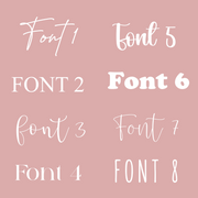 Set of different fonts on a pink background