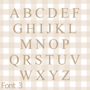 Personalised initial alphabet soup pennant flag  ~ Neutral gingham