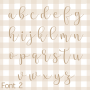 Personalised initial alphabet soup pennant flag  ~ Neutral gingham