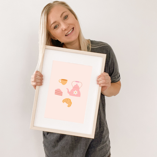 Tea party girls wall prints | wall art