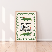Cool Croc Print, See You Later Alligator Print, Alligator Wall Art, Crocodile Wall Art, Crocodile Kids Print, Alligator Kids Print, Kids Crocodile Decor, Boys Wall Art, Boys Bedroom Print, Boys Bedroom Decor, Kids Room Wall Art, Kids Bedroom Print, Cool Boys Decor, Fun Boys Wall Art, Playful Kids Decor, Colourful Boys Decor, Crocodile Bedroom Decor, Alligator Bedroom Decor, Animal Wall Art Kids, Kids Animal Print, Nursery Wall Art, Playroom Wall Art, Kids Playroom Decor, A4 Kids Print, A3 Kids Print, Unfram