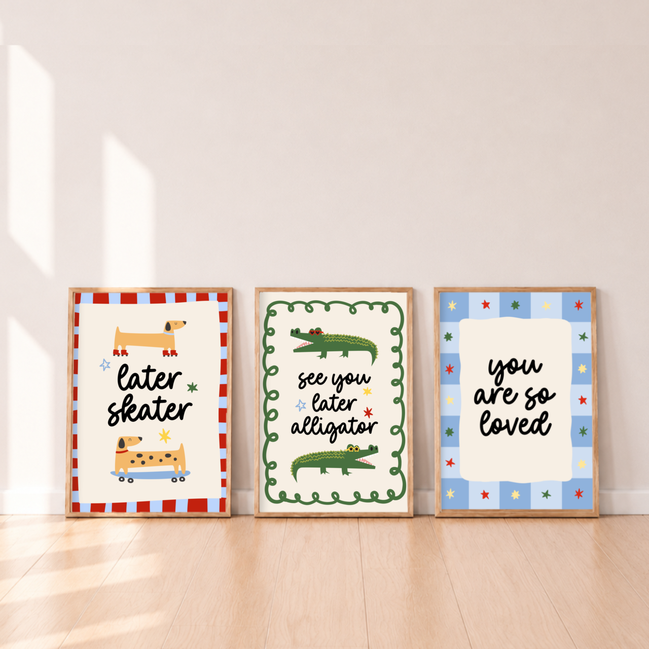Boys Print Set, Set of 3 Kids Prints, Kids Wall Art Set, Boys Wall Art Set, Boys Bedroom Prints, Boys Bedroom Decor, Kids Bedroom Wall Art, Kids Room Print Set, Cool Boys Decor, Cool Kids Wall Art, Colourful Boys Decor, Colourful Kids Wall Art, Fun Kids Prints, Playful Kids Decor, Retro Kids Decor, Retro Boys Decor, Boys Gallery Wall, Kids Gallery Wall Prints, Kids Playroom Prints, Boys Playroom Decor, Later Skater Print, Sausage Dog Print, Dachshund Wall Art, Skateboard Dog Print, See You Later Alligator P