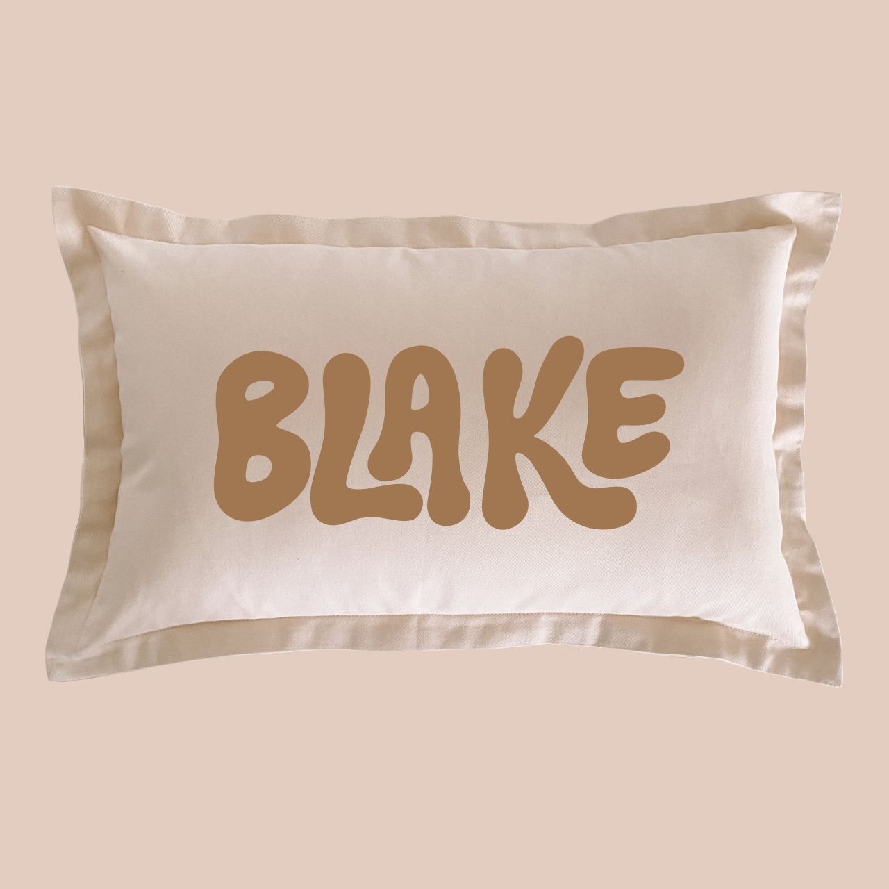 Personalised oblong cushion ~ Warm sand