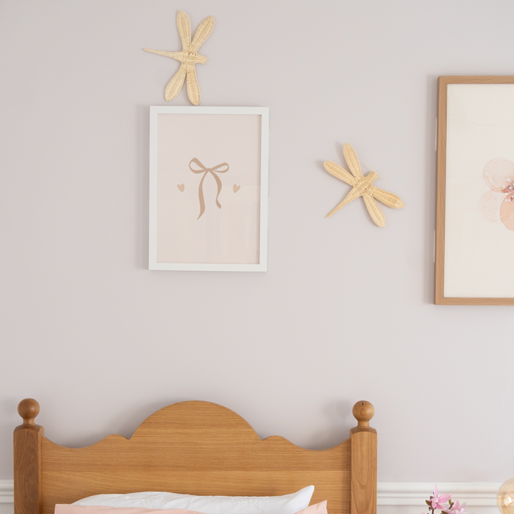 Pink girls room. Soft pink nursery decor. Vintage girls bedroom styling. Classic girls pastel pink bedroom decor. Girls bow wall art. Vintage girls room inspo. Bow girls bedroom inspo. Timeless girls pink bedroom ideas. Elegant girls bedroom art. Girls feminine bedroom. Baby pink girls bedroom decor. Vintage girls nursery decor. Classic pink bedroom. Delicate bow print decor.