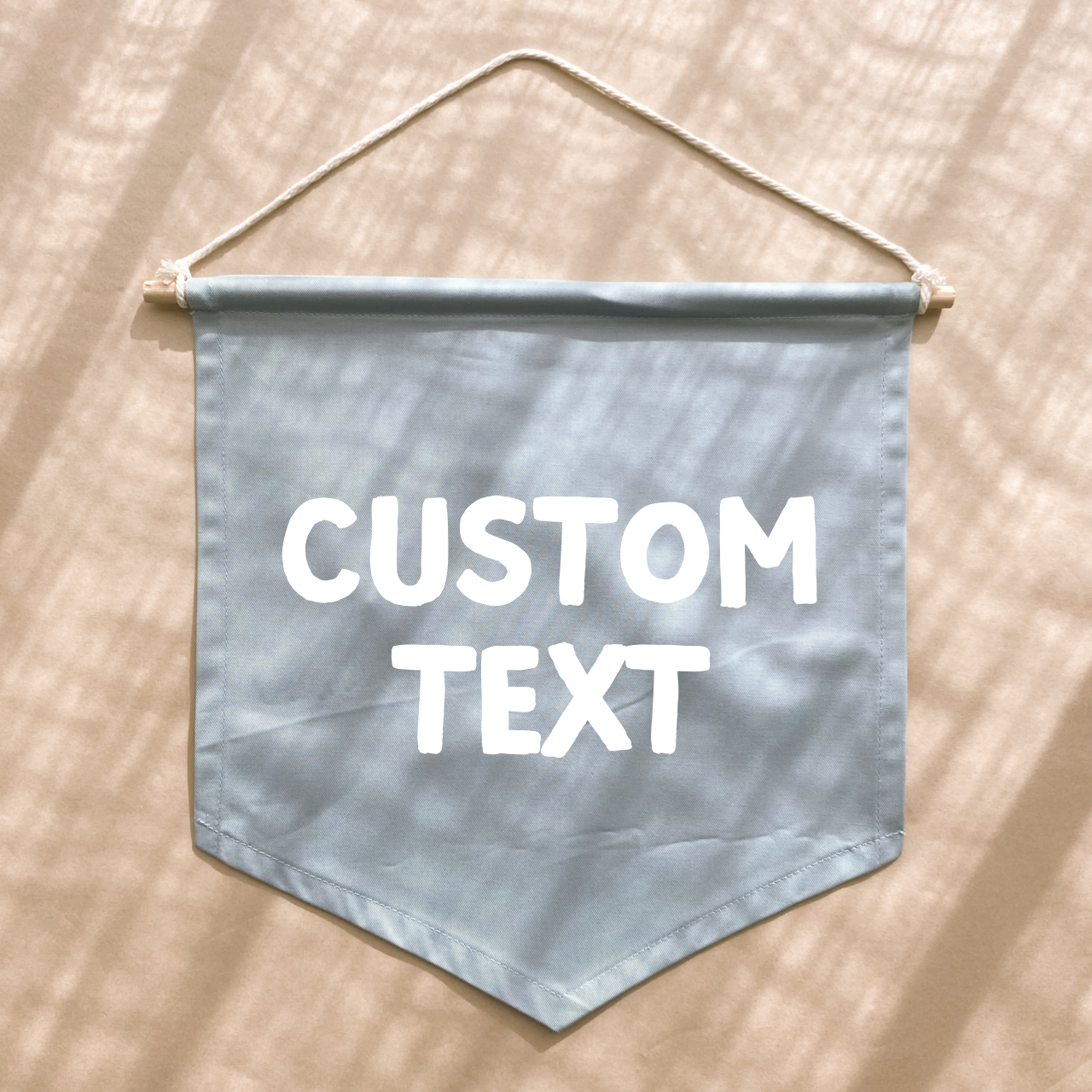 Custom hanging wall banner ~ Warm sand & Sky blue